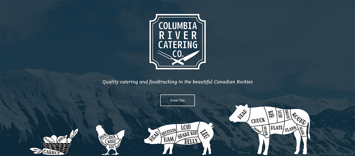 Columbia River Catering Co landing page screenshot
